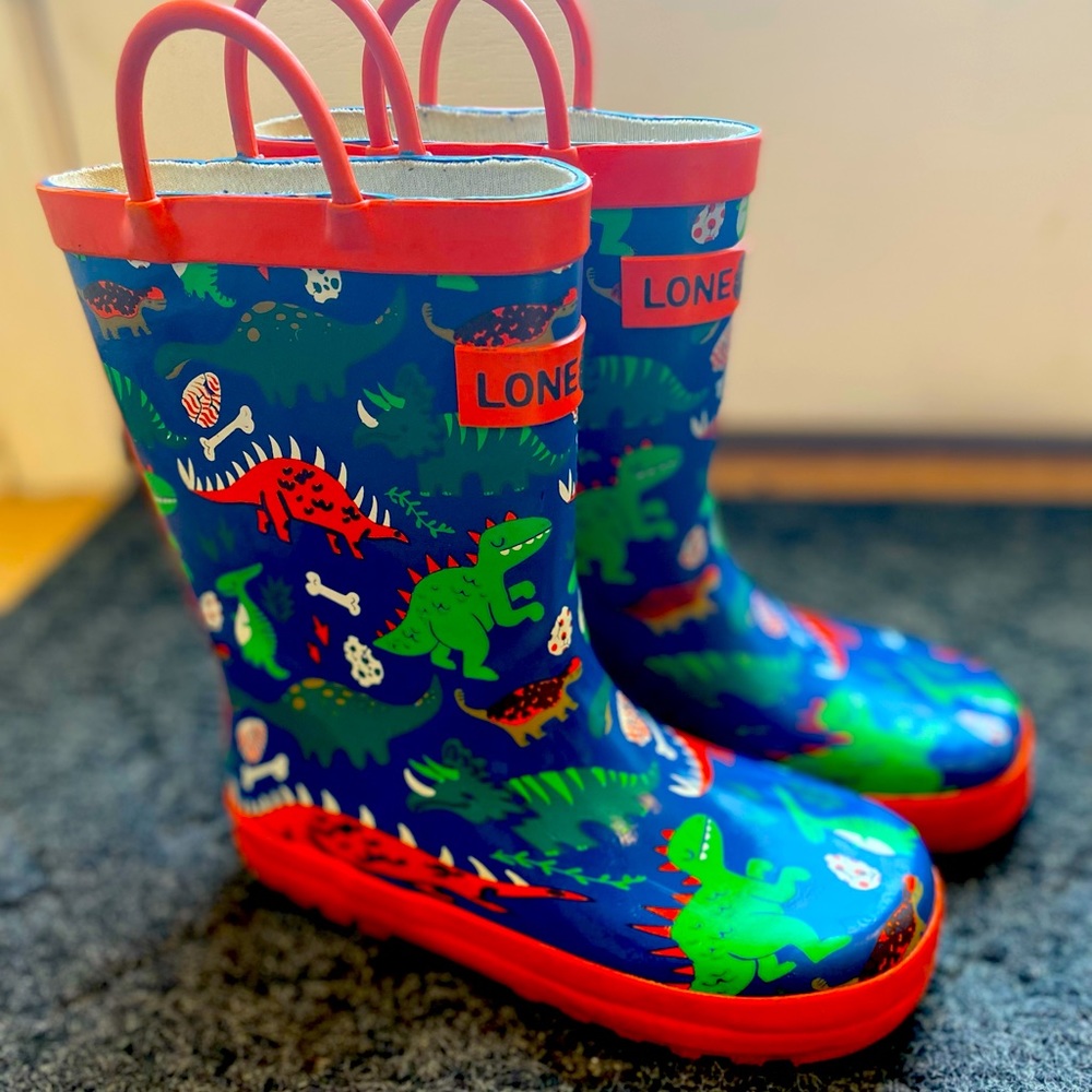 Kids LONE CONE Dinosaur Rain Boots